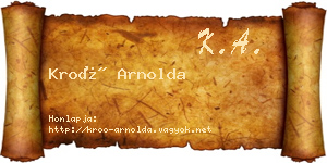 Kroó Arnolda névjegykártya